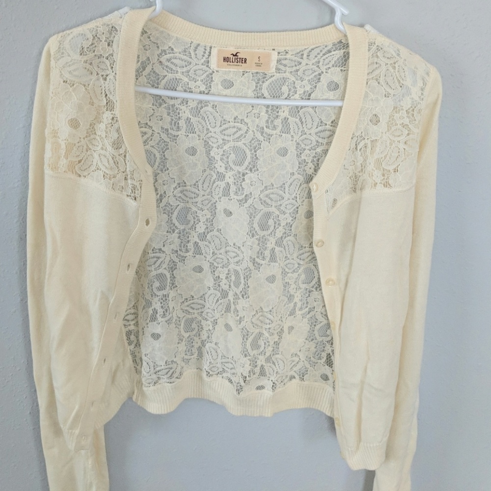Cream Lace Cardigan